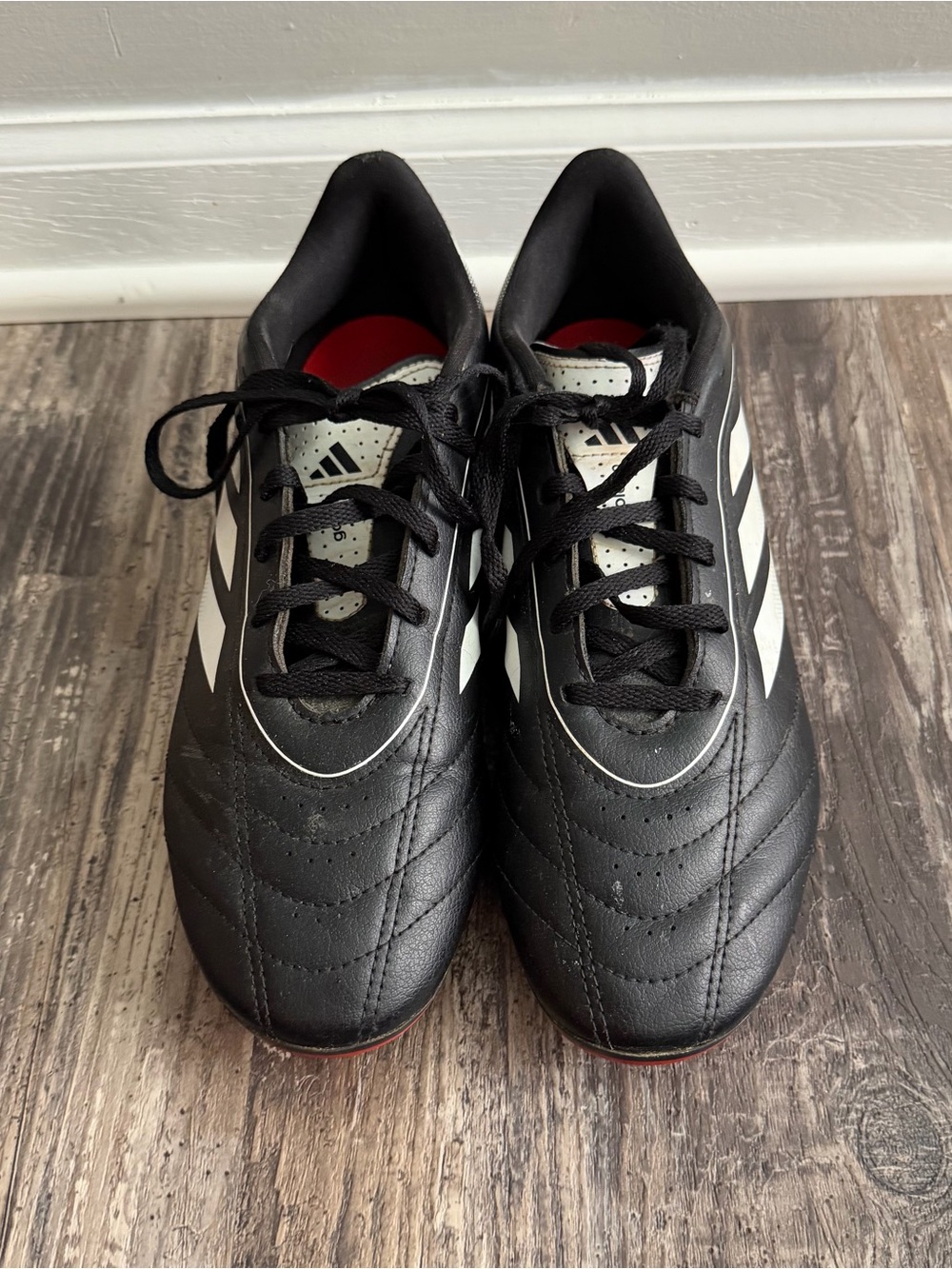Adidas Goletto IX FG/MG black white red soccer cleats men’s 8.5 athletic sports